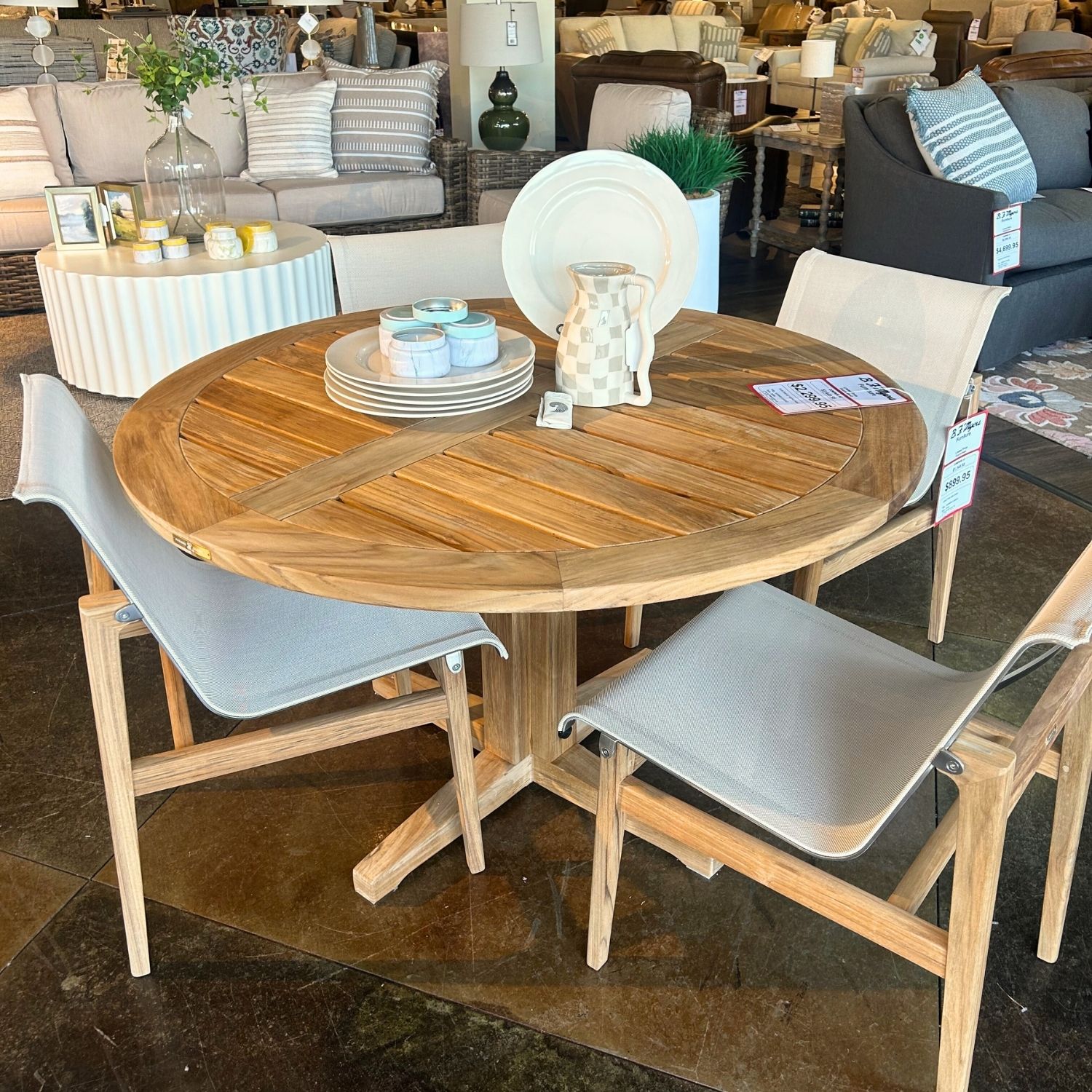 Stylish outdoor dining set for a spring home refresh at B.F. Myers.