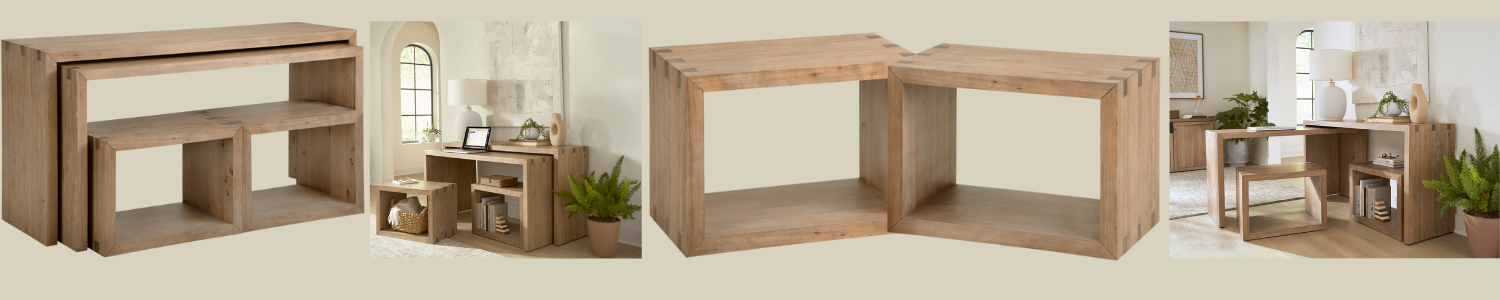 Lyndon Sofa Table with Stools